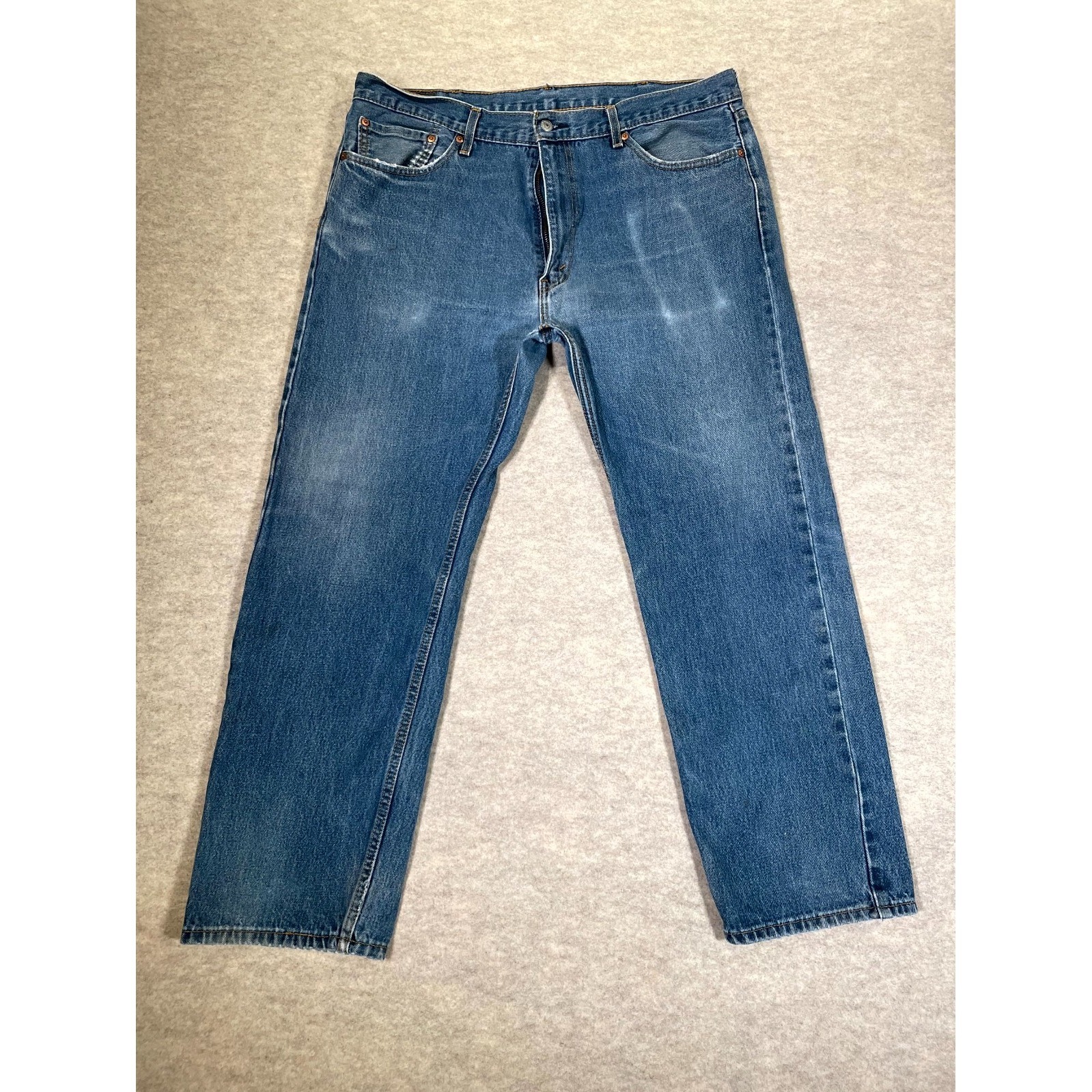 Levi's 505 Authentic Jeans Mens 40x30 Blue Denim Cotton Regular Fit Straight Leg